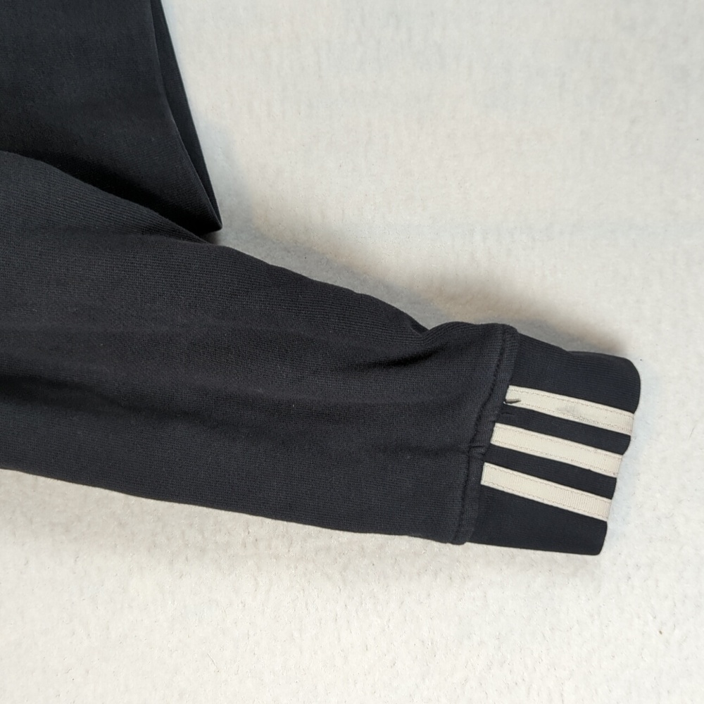 Adidas Black & White Stripes Cropped Fit Hooded Sweatshirt S‎ - Picture 3 of 9